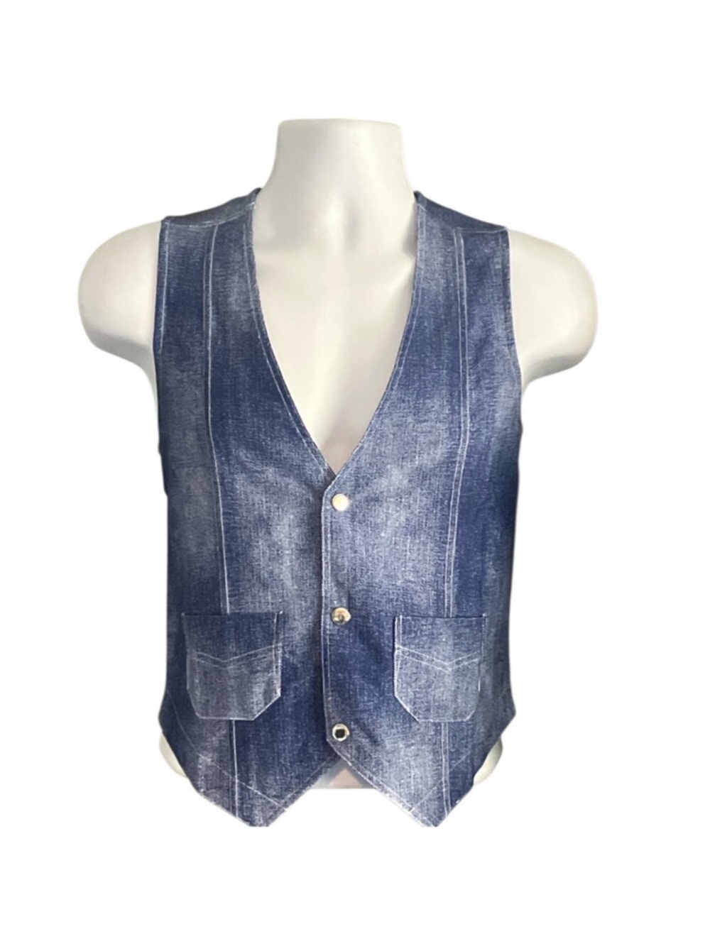 Andrew Christian Stretch Denim Vest Indigo Blue Medium